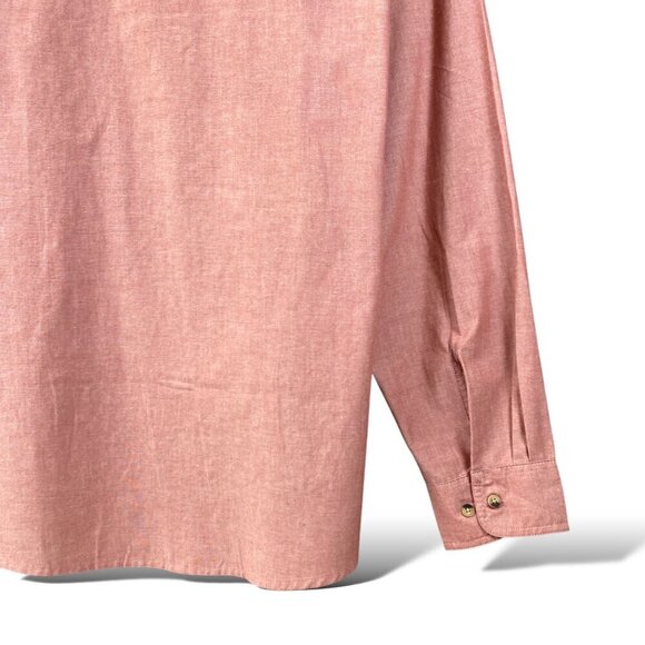 Wrangler Authentics Shirt Mens Sz 2XL Red Long Sleeve Button-Up Work Two Pocket - Picture 5 of 11